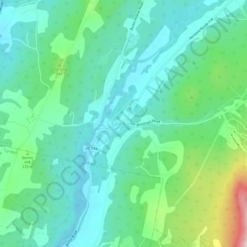 Topografisk kart East Burke, høyde, relieff