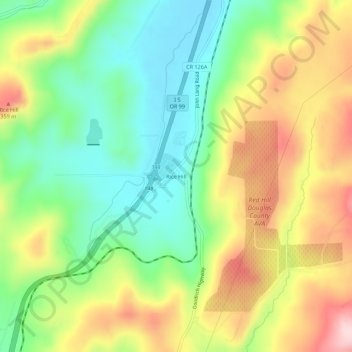 Topografisk kart Rice Hill, høyde, relieff