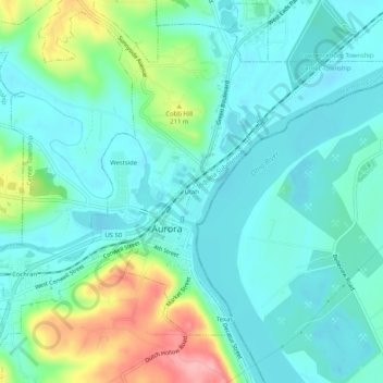 Topografisk kart Utah, høyde, relieff