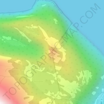 Topografisk kart Blåhornet, høyde, relieff