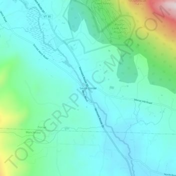 Topografisk kart South Dorset, høyde, relieff