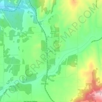 Topografisk kart Mica, høyde, relieff