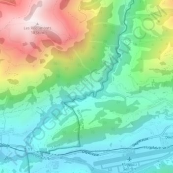 Topografisk kart La Saussa, høyde, relieff
