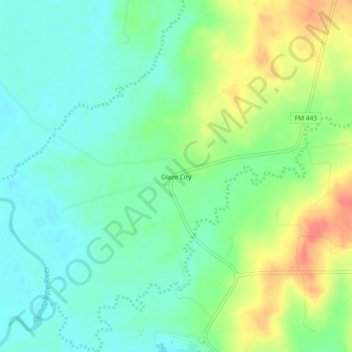 Topografisk kart Glaze City, høyde, relieff