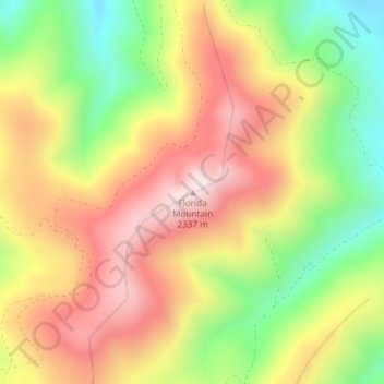Topografisk kart Florida Mountain, høyde, relieff