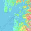 Topografisk kart Mosterøy, høyde, relieff