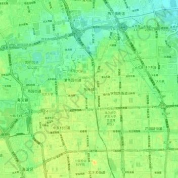 Topografisk kart Dongsheng, høyde, relieff