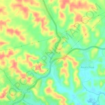 Topografisk kart Yamoransa, høyde, relieff