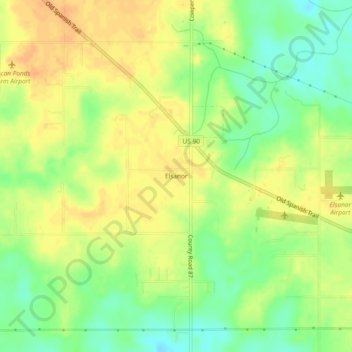 Topografisk kart Elsanor, høyde, relieff