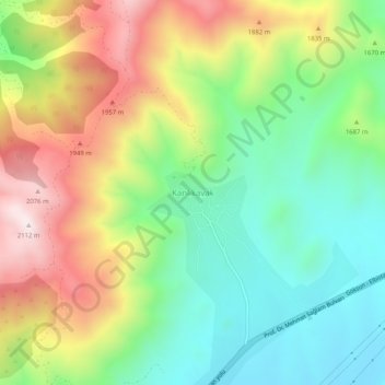 Topografisk kart Kanlıkavak, høyde, relieff