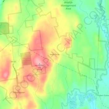 Topografisk kart Neale Place, høyde, relieff