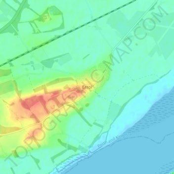 Topografisk kart Errol, høyde, relieff