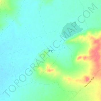 Topografisk kart Tekapo, høyde, relieff