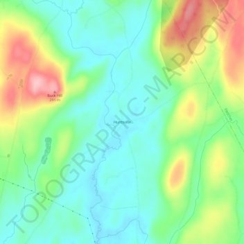 Topografisk kart Huntsville, høyde, relieff