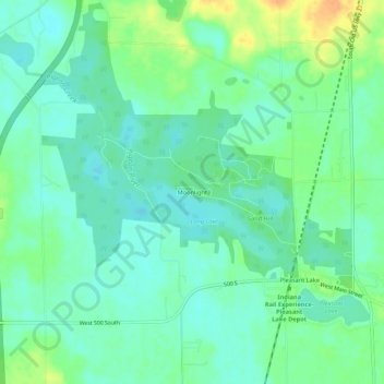 Topografisk kart Moonlight, høyde, relieff