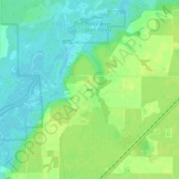 Topografisk kart Hull, høyde, relieff