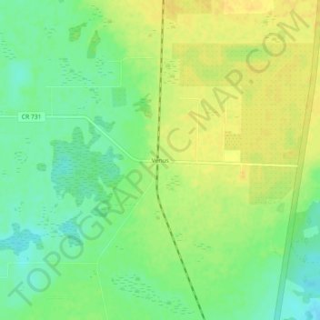 Topografisk kart Venus, høyde, relieff