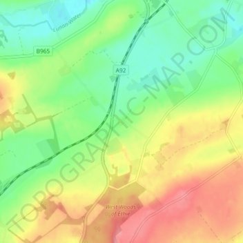 Topografisk kart Brunton, høyde, relieff