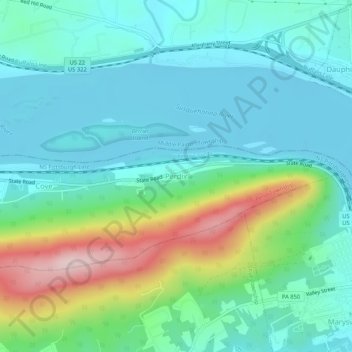 Topografisk kart Perdix, høyde, relieff