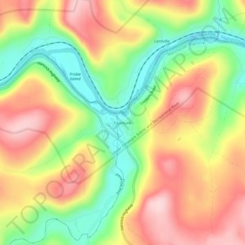 Topografisk kart Equinunk, høyde, relieff