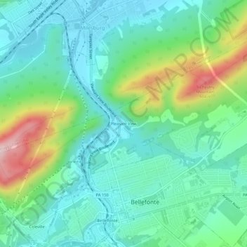 Topografisk kart Pleasant View, høyde, relieff