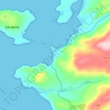 Topografisk kart Ardmair, høyde, relieff