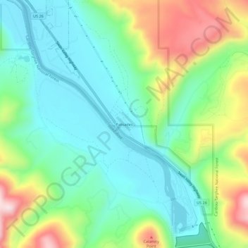 Topografisk kart Palisades, høyde, relieff