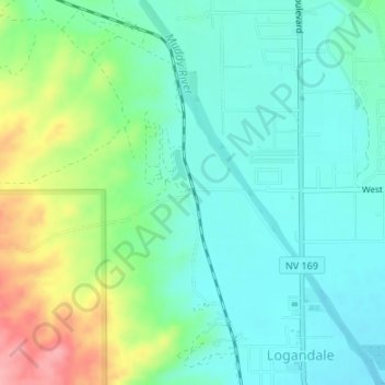 Topografisk kart Amber, høyde, relieff