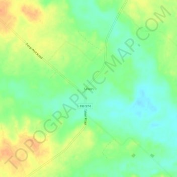 Topografisk kart Union, høyde, relieff