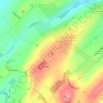 Topografisk kart Lempit Law, høyde, relieff
