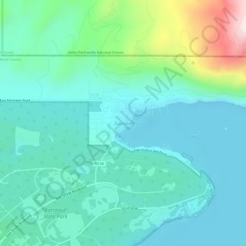 Topografisk kart Bayview, høyde, relieff