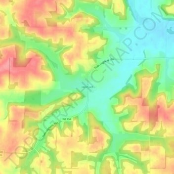 Topografisk kart Hill Point, høyde, relieff
