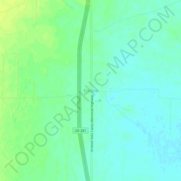 Topografisk kart Encino, høyde, relieff