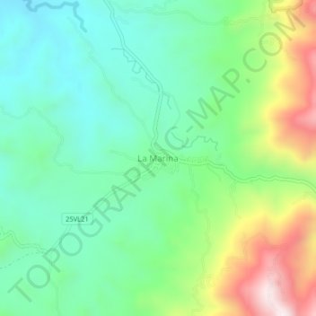 Topografisk kart La Marina, høyde, relieff