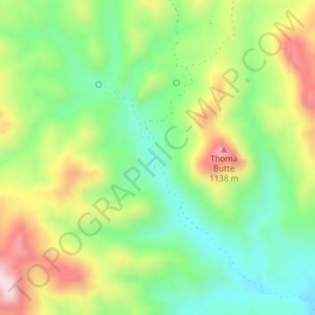 Topografisk kart Briggs, høyde, relieff