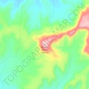 Topografisk kart Eagles Nest, høyde, relieff