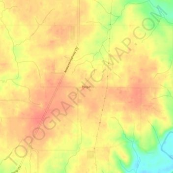 Topografisk kart Pisgah, høyde, relieff