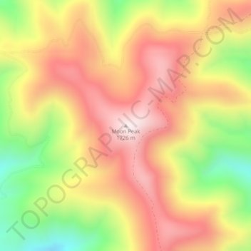 Topografisk kart Moon Peak, høyde, relieff