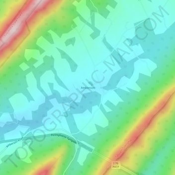 Topografisk kart Amberson, høyde, relieff