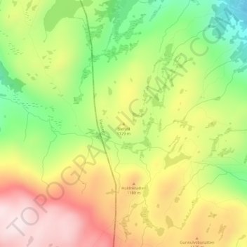 Topografisk kart Blefjell, høyde, relieff