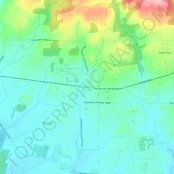 Topografisk kart Helvetia, høyde, relieff