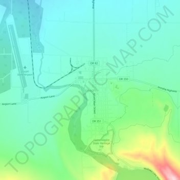 Topografisk kart Joseph, høyde, relieff