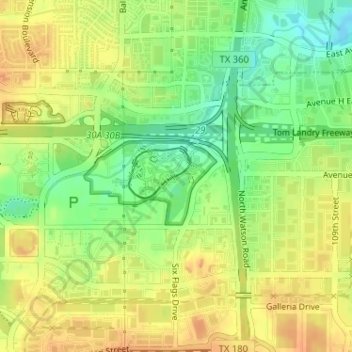 Topografisk kart USA, høyde, relieff