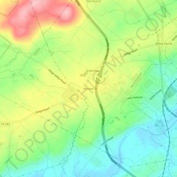 Topografisk kart Almont, høyde, relieff