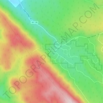 Topografisk kart Ryan Park, høyde, relieff