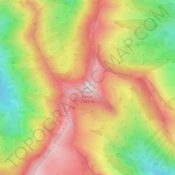 Topografisk kart Mount Elmer, høyde, relieff