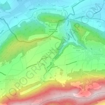 Topografisk kart Mariastein, høyde, relieff