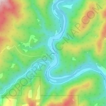 Topografisk kart Galice, høyde, relieff