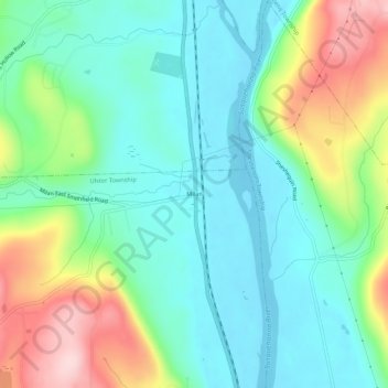 Topografisk kart Milan, høyde, relieff