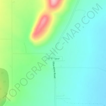 Topografisk kart Almo, høyde, relieff